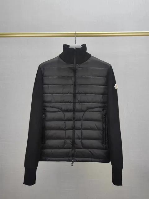 Moncler Quilted Jacket Ribbed Sleeve
