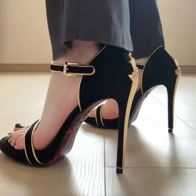Christian Louboutin Louis Junior Black Velvet with Gold Hardware