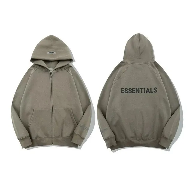 Fear of God Essentials Zip-Up Hoodie Essentials Logo