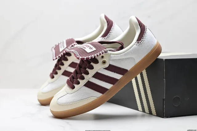 Adidas Samba Burgundy and White
