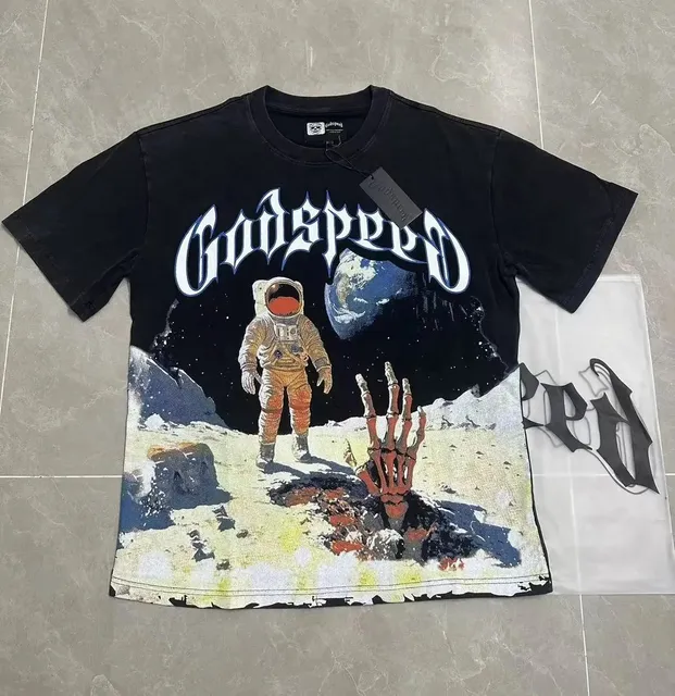Godspeed Astronaut Graphic Tee Moon Landing Print