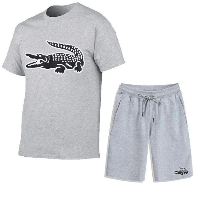 Lacoste Crocodile Logo Set Heather Grey