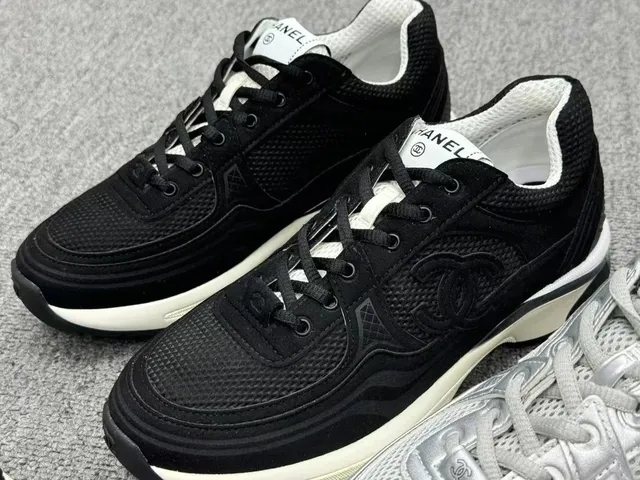 Chanel Sneaker Black Mesh with CC Logo