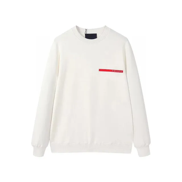 Prada Crewneck Sweatshirt Red Logo Tape