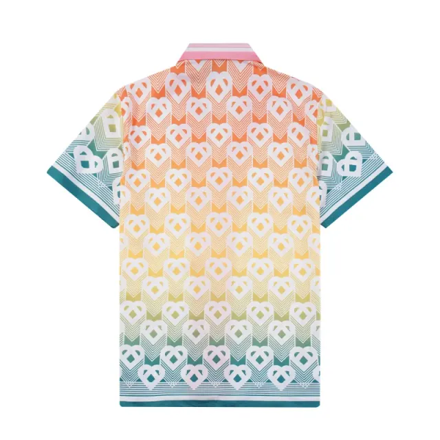 Balenciaga Printed Short-Sleeve Shirt Gradient Heart Pattern