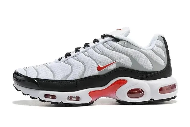 Nike Air Max Plus Triple White with Red Swoosh