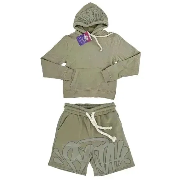 Syna World Hoodie and Shorts Set Graffiti Print