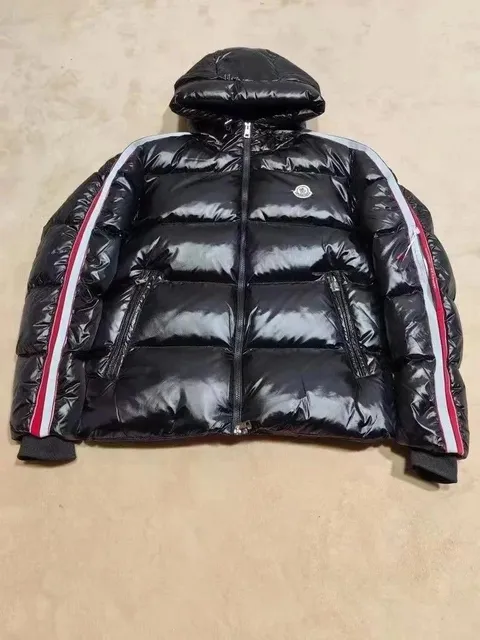 Moncler Down Jacket Glossy with Stripe Tape