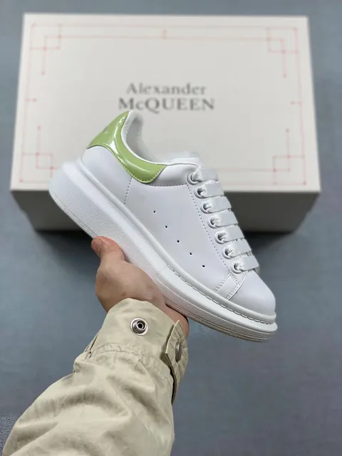 Alexander McQueen Oversized Sneaker White with Lime Green Heel Tab