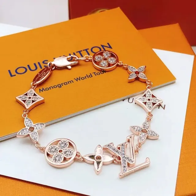 Louis Vuitton Monogram World Tour Bracelet Crystal-Embellished