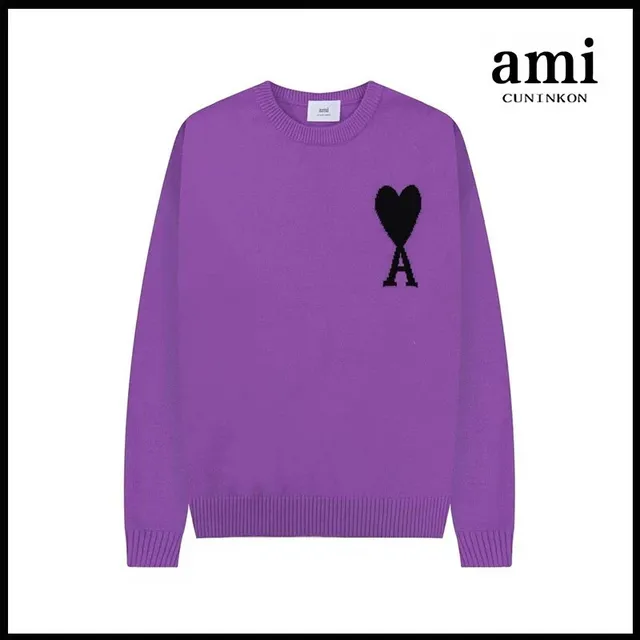 AMI Paris Crewneck Sweater Heart Logo