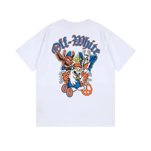 Off-White Graphic Tee Cartoon Print