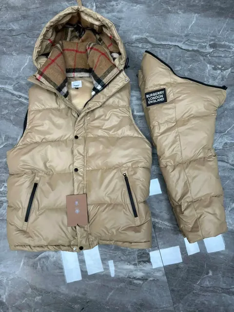 Burberry Puffer Vest and Sleeve Set Checkered Lining