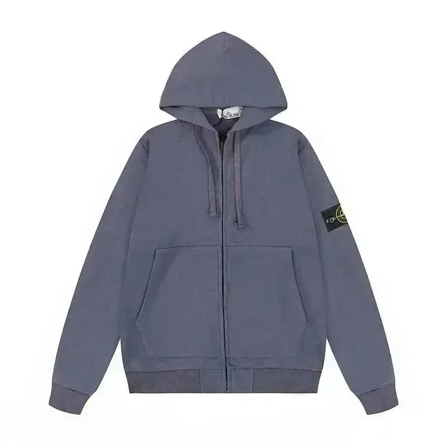 Stone Island Zip-Up Hoodie Grey