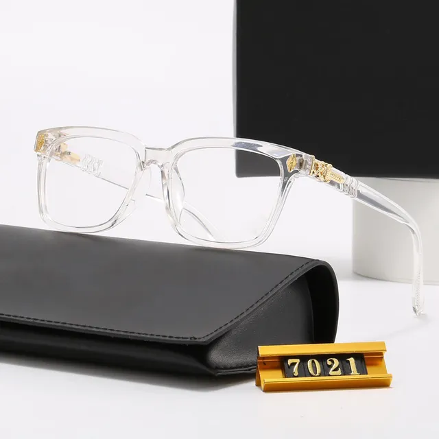 Chrome Hearts Rectangular Optical Frame Clear Acetate with Gold Hardware