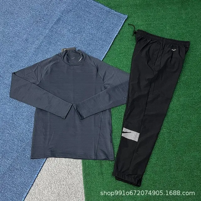 Nike Tech Fleece Set Grey Top and Black Pants