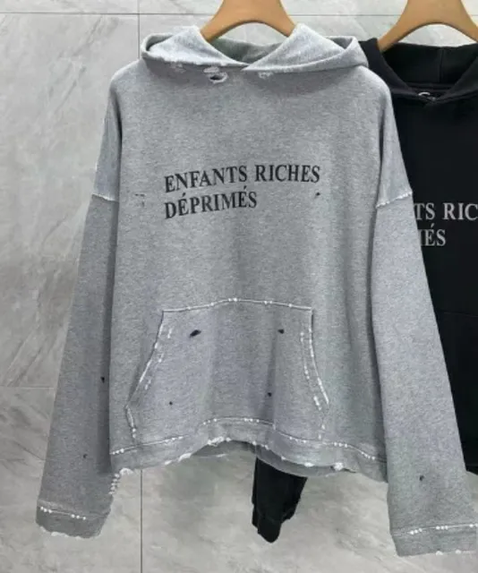 Distressed Hoodie ENFANTS RICHES DÉPRIMÉS Print