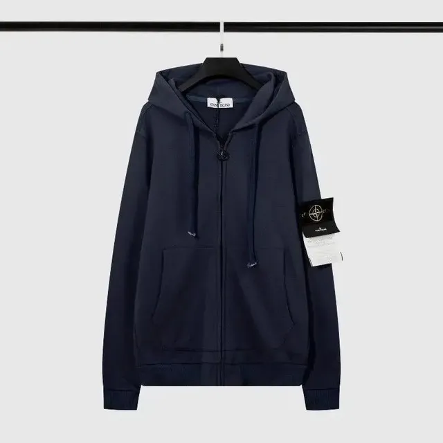 Stone Island Zip-Up Hoodie Navy