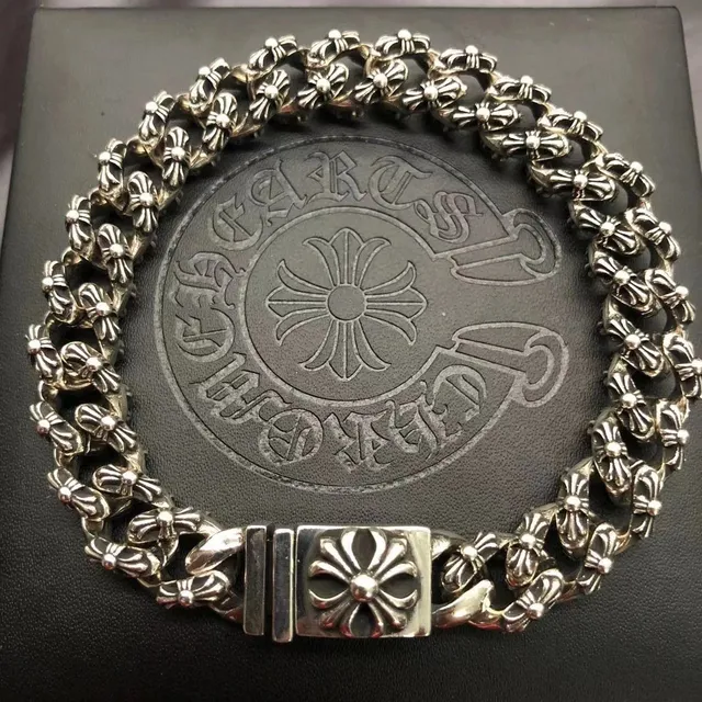 Chrome Hearts Curb Chain Bracelet Cross Motif