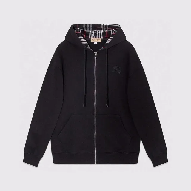 Burberry Zip-Up Hoodie Equestrian Knight Embroidery