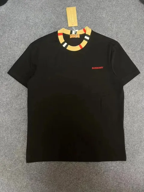 Burberry Logo T-Shirt Icon Stripe Collar