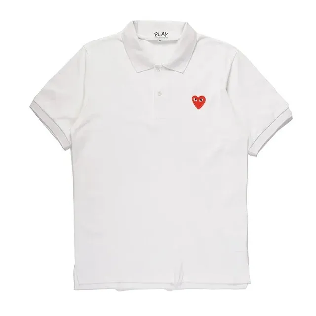 Comme des Garçons Polo Shirt Red Heart Logo