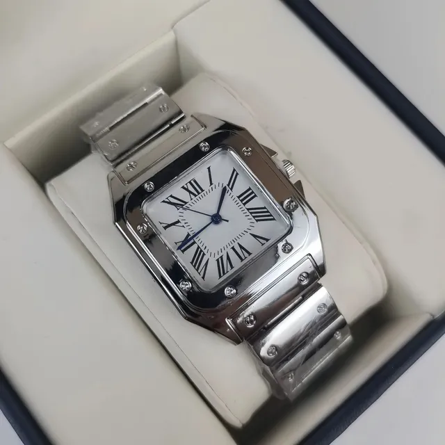 Santos de Cartier Steel with Roman Numerals