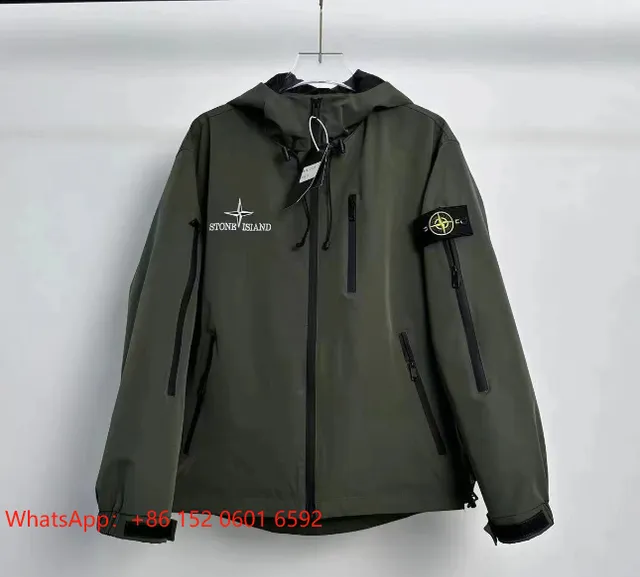 Stone Island Hooded Jacket Olive Green