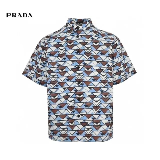 Prada Short-Sleeve Shirt Geometric Print