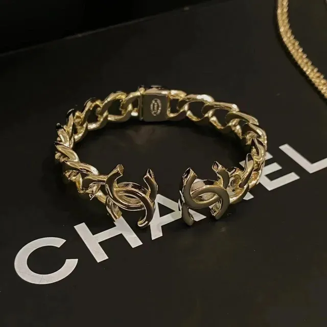 Chanel Curb Chain Bracelet CC Logo