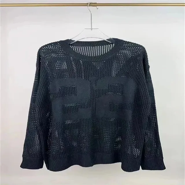 Open-Knit Sweater Number 22 Graphic