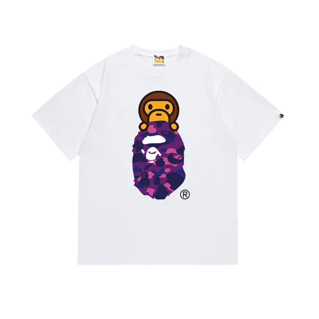 BAPE Ape Head Tee Purple Camo Ape