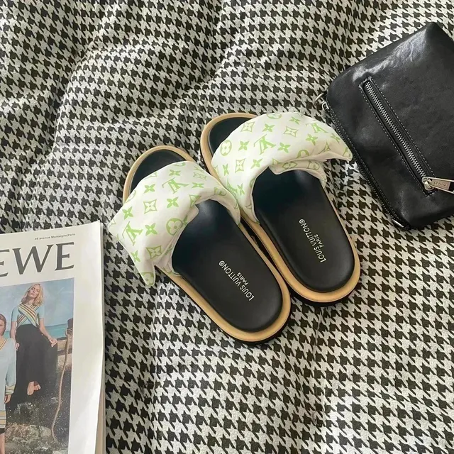 Louis Vuitton Monogram Slide Neon Green Monogram
