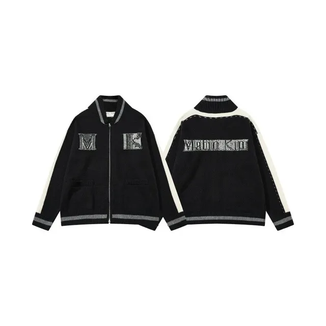 Maison Margiela Knit Zip-Up Jacket MM6 Logo Patch