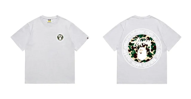 Stüssy Short-Sleeve T-Shirt Bape Camo Graphic