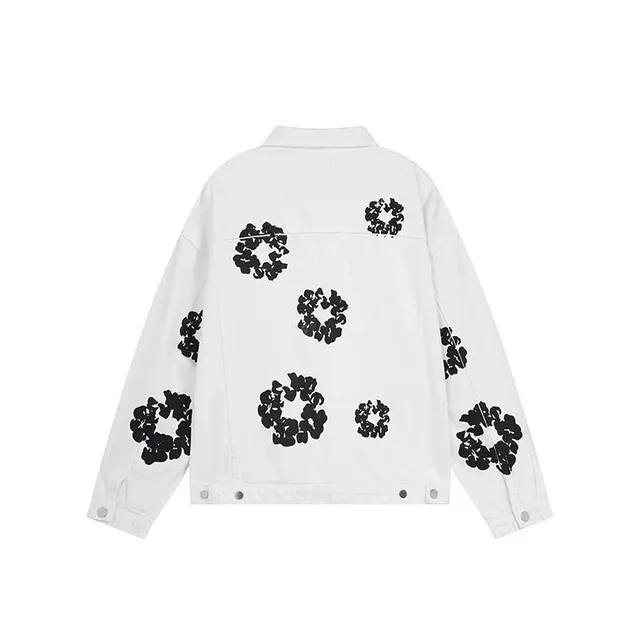 Denim Jacket Floral Embroidered