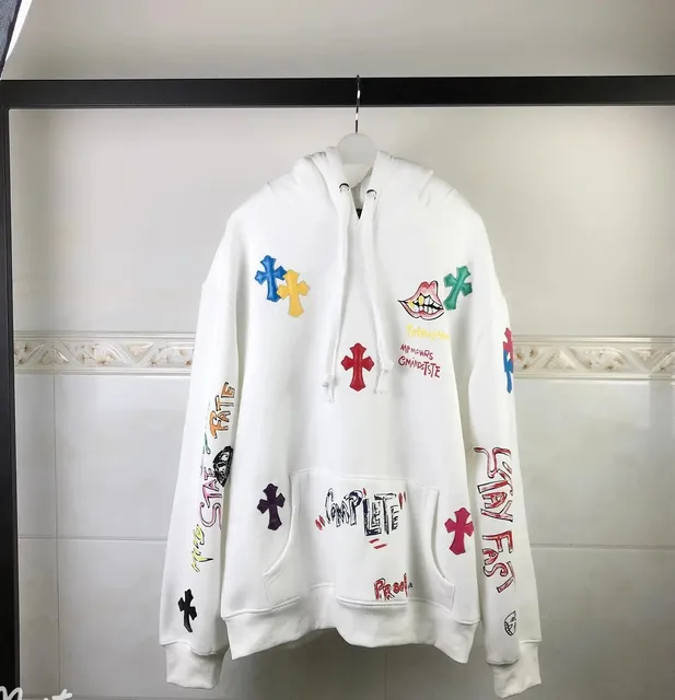Chrome Hearts Hoodie Multi-Color Cross & Graphic Print