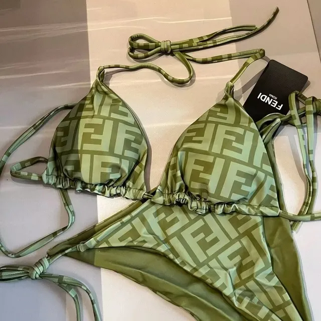 Fendi Bikini Set FF Logo Print