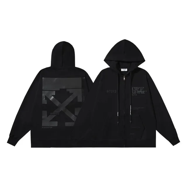 Off-White Zip-Up Hoodie Arrow Print