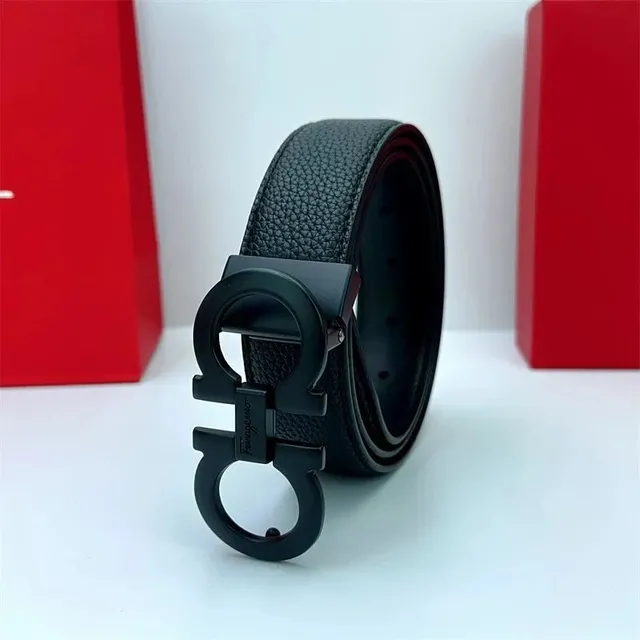 Ferragamo Gancini Belt Matte Black