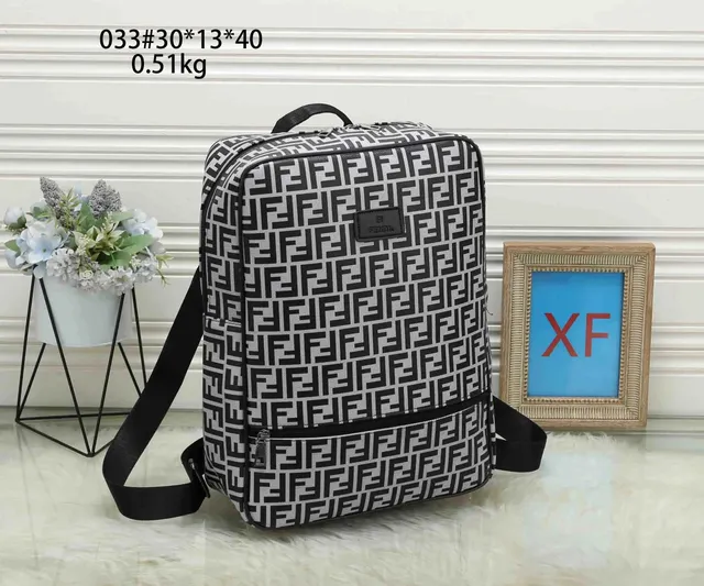 Fendi FF Logo Backpack Monogram Canvas