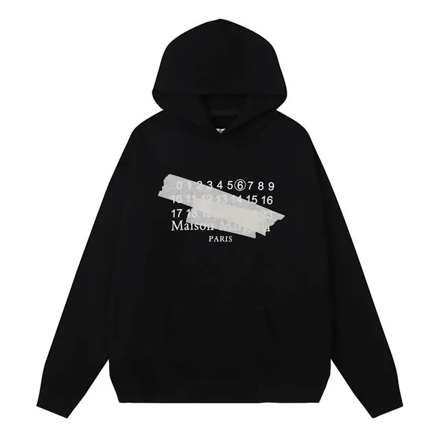 Maison Margiela Hooded Sweatshirt Numbers Tape Print
