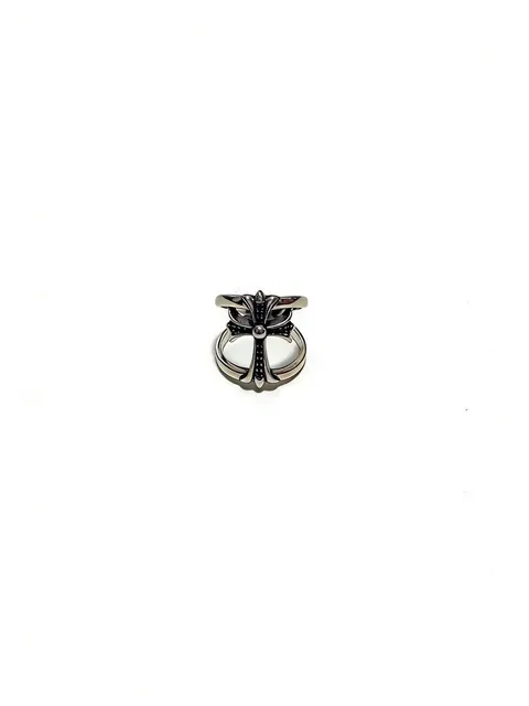 Chrome Hearts Cross Ring Double Cross with Black Pave