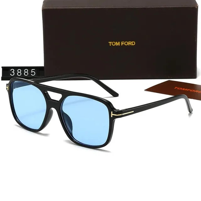Tom Ford Aviator Sunglasses Black Frame with Blue Lens