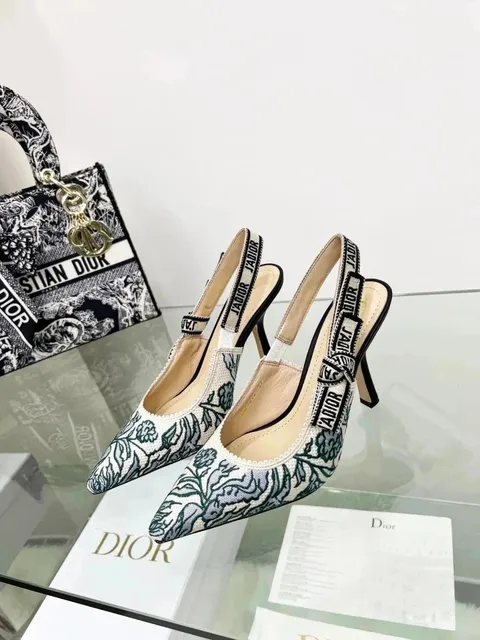 Dior J'adior Slingback Floral Embroidered