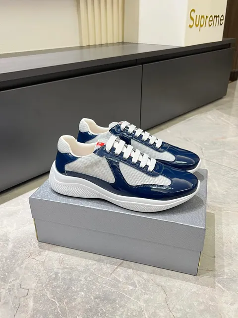 Prada Linea Rossa Sneaker Navy Patent and Mesh
