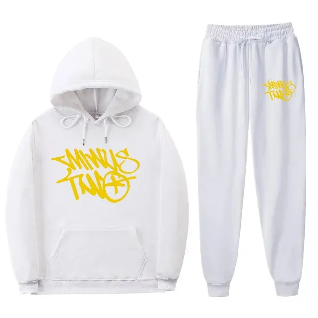 Corteiz Hoodie and Joggers Set Yellow Logo Print