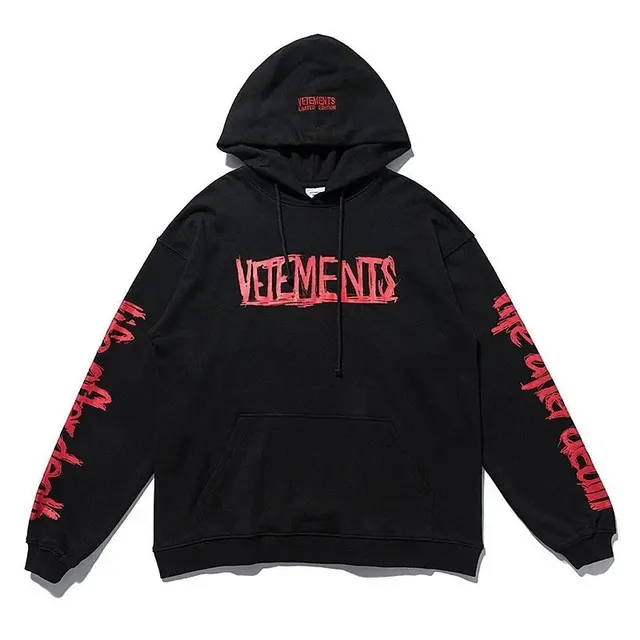 Vetements Hooded Sweatshirt Distressed Logo Print