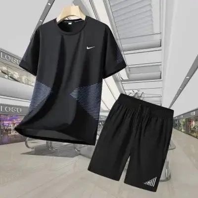 Nike Tech Fleece Set Black with Grey Stripe Detail