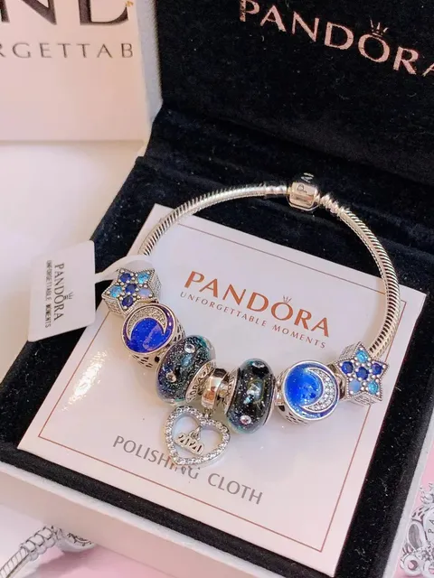Pandora Snake Chain Bracelet Midnight Sky Charm Set
